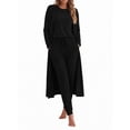 thumbnail image 2 of Weekease 3 Piece Sets for Women Crew Neck Tank Pockets Drawstring Pant Long Sleeve Cardigan Comfy Pajama, 2 of 8