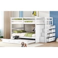 thumbnail image 4 of Full Over Bunk Bed With Storage And Strong Structural Support, White - Enhances Bedroom Utility Functional Staircase Durability Qualities For Long-term, Solid Pinewood Frame, 4 of 6