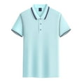 thumbnail image 1 of Blusa de Manga Corta con Cuello Suave Cuello de los Hombres, Camisa Ligera Y Casual, 1 of 4