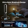 thumbnail image 3 of Xcity TP18Pro 2 in 1 Tower Fan and Heater, Bladeless Tower Fan with 10 Cooling+ 3 Heating Levels, 71° Oscillation Quiet Brushless DC Motor Remote Control for Bedroom Living Room Home Office,White, 3 of 7