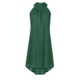 thumbnail image 5 of JINMGG Summer Dresses for Women under $10, Women's Fashion Sleeveless Solid Round Neck Loose Ladies Irregular Dress, 5 of 7