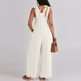 thumbnail image 5 of ZHUGeLI Fashion Women Casual Cold Shoulder Jumpsuit Solid Suspender Jumpsuits Wide Pocket Leg Pant Up to 50% off Clearance, 5 of 7