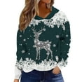 thumbnail image 4 of Women Christmas Outfit Glitter Pullover Hoodie Long Sleeve Winter Warm Soft Loose Fit Casual Sweatshirt For Holiday Party Outfits And Everyday Wear Yellow 3XL, 4 of 5