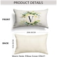 thumbnail image 2 of Monogram Letter V Throw Pillow Covers Floral 12x20 Inch, Greenery Spring Pillows Decorative Throw Pillows Pillowcase Summer Farmhouse Decor for Couch Sofa, Family Last Name Initial Pillow Case, 2 of 6