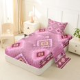 thumbnail image 2 of jejeloiu Romantic Tribal Twin Sheets For Girls,Ethnic Print Bedding,Red Blue,3 Pieces,1 Fitted Sheet and 1 Pillowcase, 2 of 6