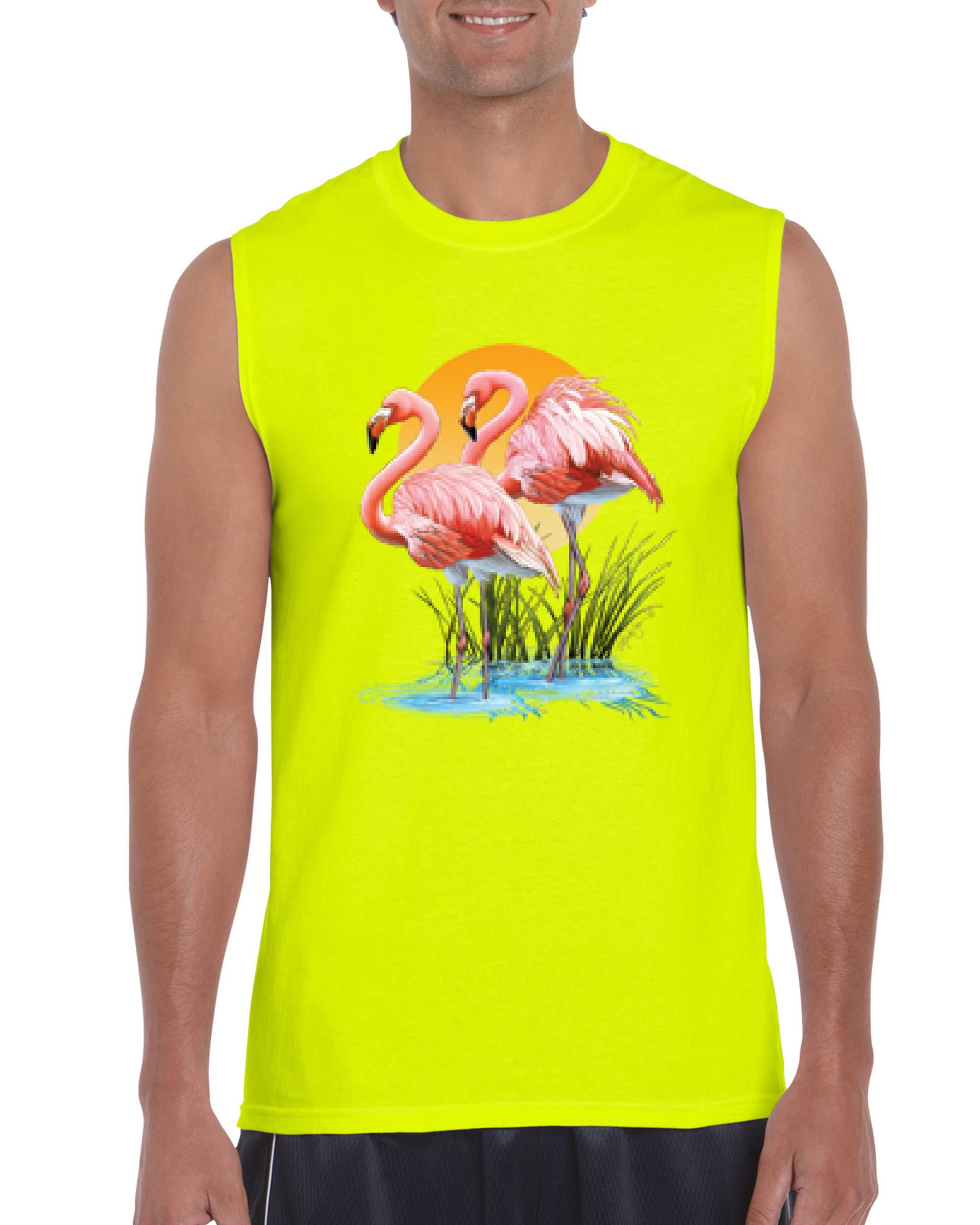 Artix - Mens Pink Flamingos In Water Ultra Cotton Sleeveless T-Shirt ...