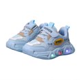 thumbnail image 2 of B91xZ Kids Light Up Shoes Trainers for Toddler Boys Girls Luminous Breathable Walking Flash Sneakers (Blue,7.5), 2 of 7