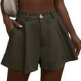 thumbnail image 2 of Riforla Women's Stretchy High Waisted Pleated Wide Leg Shorts with Pockets Shorts for Women GN2 XL, 2 of 5