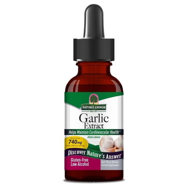 Nature's Answer | Garlic Extract, 1 Oz | Extracto de Ajo, 30 Ml, Suplemento para el Apoyo de la Salud Cardiovascular