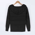 thumbnail image 5 of Fesfesfes Women Hooded Casual Solid V-Neck Long Sleeves Hooded Sweater Blouse Tops Sale or Clearance, 5 of 6