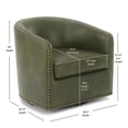 thumbnail image 5 of Comfort Pionte Tyler Faux Leather Swivel Armchair, Green, 5 of 13
