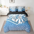 thumbnail image 2 of jejeloiu Gymnastic Sports 7-Piece Twin Bedding Sets,Chic Glitter Print Bedding Comforter Set,Blue White Sheet Sets For Girls Kids,Ultra Soft Home Decor Reversible, 2 of 8