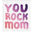 thumbnail image 2 of You Rock Shower Curtain, Mother's Day Phrases in Gradient Tones Simplistic Illustration, Fabric Bathroom Set with Hooks, 69W X 70L Inches, Baby Pink Pale Fuchsia Salmon, by Ambesonne, 2 of 2