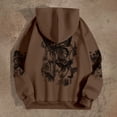 thumbnail image 2 of Valora Product Category Women's Hoodies Sweatshirts Casual Hooded Pullover with Pocket Graphic Print for Fall Winter Comfort and Everyday Wear Coffee L, 2 of 4