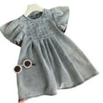 thumbnail image 2 of FJUCHAI Kids Girls Casual Denim Dress Toddler Summer Loose Puff Sleeve Denim Dress, 2 of 9