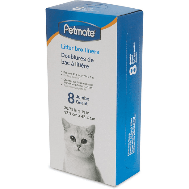 Petmate, Cat Litter Box Liners, Jumbo, 8 count