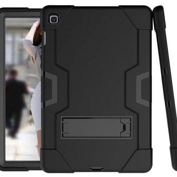 Golden Sheeps Compatible for Samsung Galaxy Tab A 10.1 Inch Model SM-T510/SM-T515 2019 Impact Hybrid Drop Proof Armor Defender Full-Body Protection Case Convertible Built in Stand (Black)