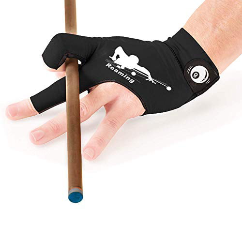 Roaming Billiards Glove Carom Pool Glove Snooker Cue Sport Glove Fit on Left Hand for Men and Women , Red-Only fit on Left Hand XXL Around a plam 8.5-9.5 