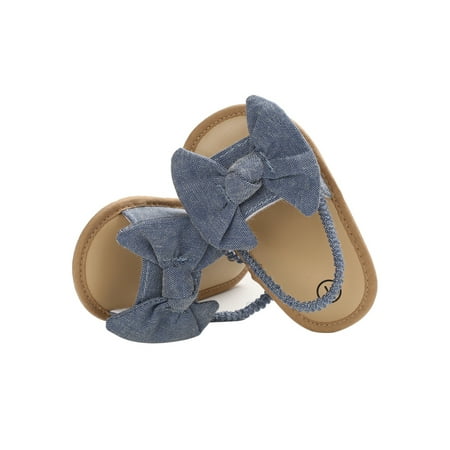 

Pudcoco Baby Girls Bow Knot Sandals Soft Sole Flat Princess Shoes Non-Slip First Walkers