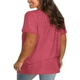 thumbnail image 2 of Sherrylily Womens Plus Size T-Shirts Tops Summer V Neck Criss Cross Tunic Casual Loose Tees, 2 of 3