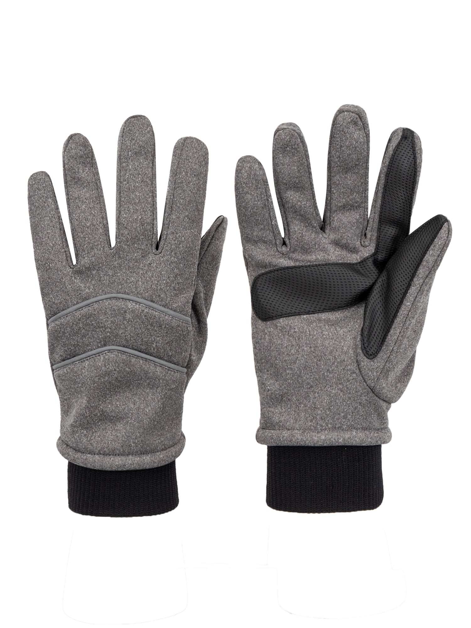 Isotoner Women's Moisture Wicking Touchscreen Gloves, Gray with Reflective Detailing