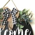thumbnail image 6 of Door Hanging Decoration,Welcome Door Sign Round Welcome Sign For Front Door Welcome Wreath Sign Hanging Farmhouse Door Sign For Front Door Porch Decor With Buffalo Bow Beads For Home Decorati, 6 of 9