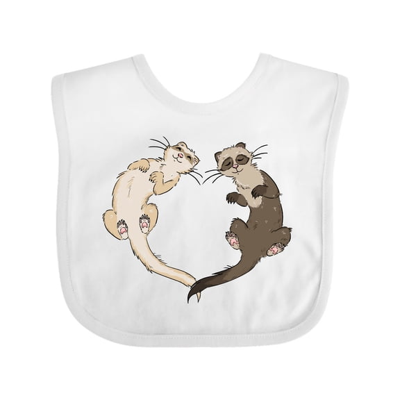 Inktastic Cute Ferret Heart Boys or Girls Baby Bib