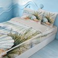 thumbnail image 2 of Erosebridal Ocean Animal Zipper Queen Comforter Set with Fitted Sheet and 2 Pillowcases, Sea Seashell Starfish Zipper Bedding Set, Gray Reversible, 2 of 7