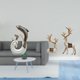 thumbnail image 2 of Conjunto de esculturas de delfines de cerámica, estatua de ciervo, decoración de resina, figura de reno, escultura blanca, artística, abstracta, minim, 2 of 8