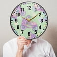 thumbnail image 6 of Yayeee Wall Clock Battery Operated 9.5" Silent Quartz Non-Ticking for Living Room Decor, Purple Skates, 6 of 8