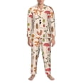 thumbnail image 3 of Sikiie Retro Autum Mushrooms Mens Pajama Set, Soft Warm Long Sleeve Sleepwear, Cozy Button-Down Pjs for Men-X-Large, 3 of 7