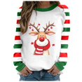 thumbnail image 1 of EHQJNJ Chandail en Molleton Graphique pour Femmes, Imprimé Joyeux Noël, Col Rond, Pull-Over Ajusté, Manches Longues, Décontracté, Ample, 1 of 4