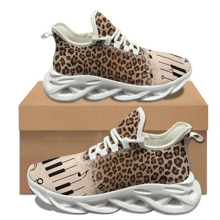 

Music Notes Print Lace-up Casual Shoes Outdoor Travel Fashion Non-Slip Sneakers Summer Lightweight Mesh Vulcanized Shoes