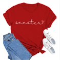thumbnail image 2 of Prolriy Hauts d'Été pour Femmes 2025 T-Shirt Décontracté Imprimé Seester Manches Courtes Cadeau Amusant Pull d'Été Rouge m, 2 of 8