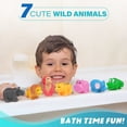 LotFancy 8 Pcs Wild Animal Bath Toys for Infants, Mold Free, No Hole