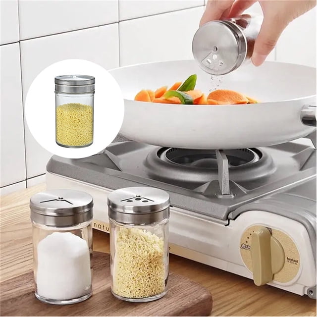 Seasoning Shaker Spice Shaker Spice Shakers with Holes and Lids Salt and Pepper Shakers with Lids Salt and Pepper Shakers with Adjustable Pour Holes Adjustable Seasoning Shaker Glass Spice Jars