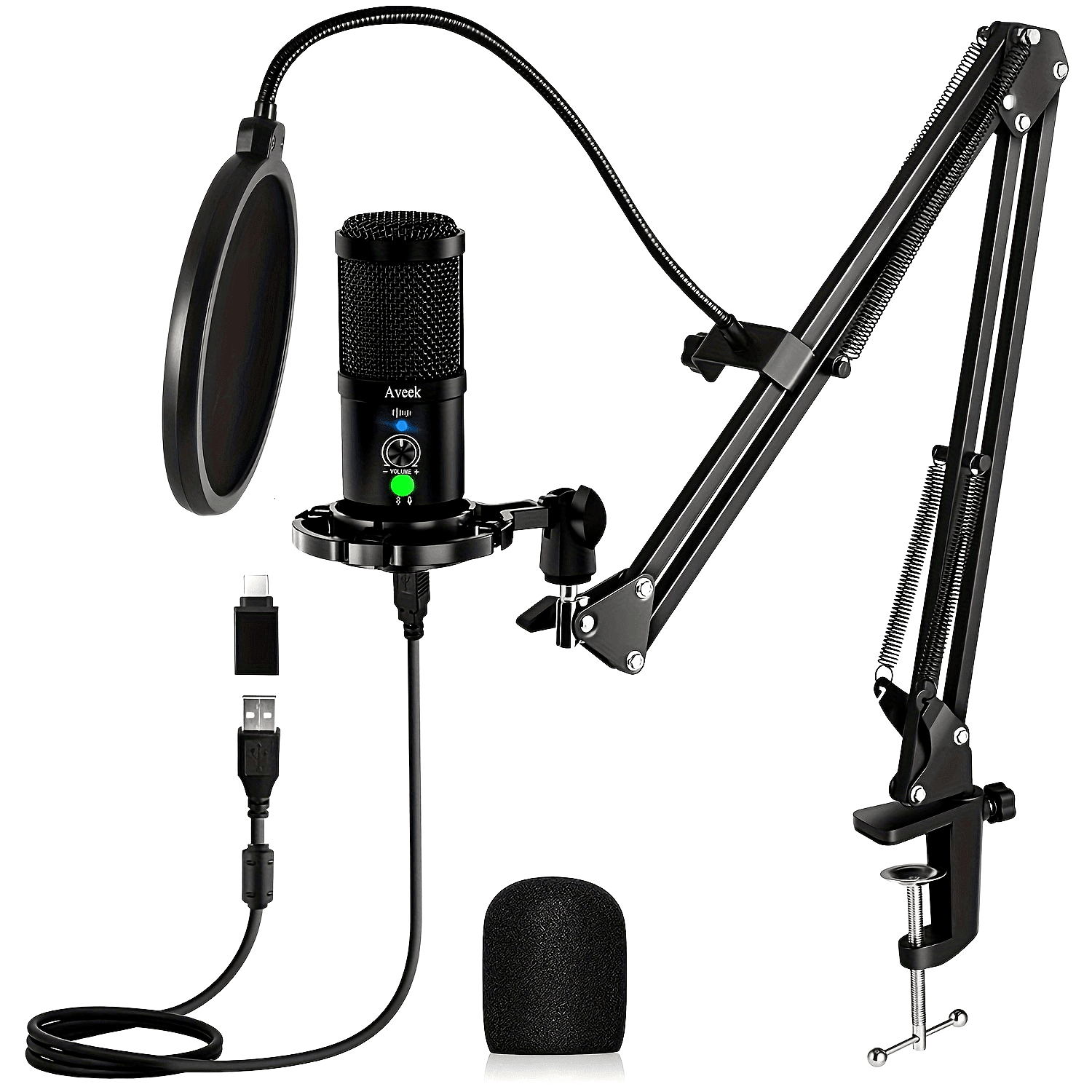 HyperX QuadCast S RGB USB Condenser Microphone, 9.5x5.1x4.1 in
