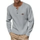 thumbnail image 2 of pstuiky Camisas casuales de manga larga para hombre, Camisa informal de manga larga con botones y cuello redondo para hombre Tops de hombre xl, 2 of 8