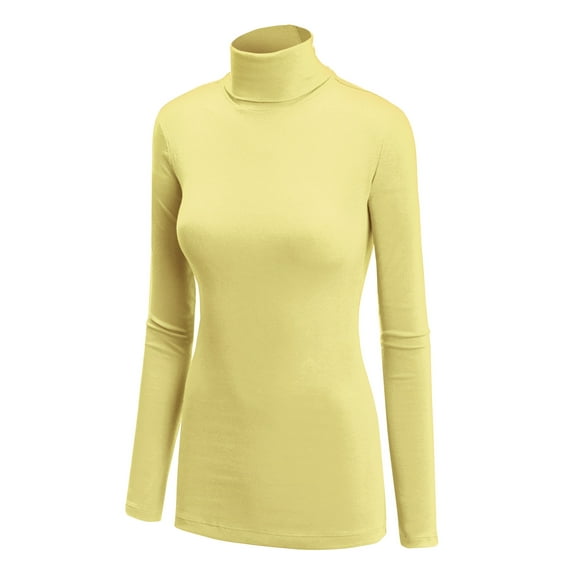 MBJ Womens Long Sleeve Rib Turtleneck Top Pullover Sweater ( S - XXXL )