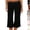 05# Black, variant on Women Studded Gaucho Pants Low Rise Flare Culottes Wide Leg Cropped Pants Y2k Rivet Capri Gauchos Brown M