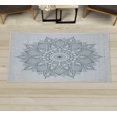 thumbnail image 1 of Mandala Decorative Rug, Lotus Inspired Flower Lace Circle Ornate Retro Pattern Eastern Universe Theme, Quality Carpet for Bedroom Dorm and Living Room, 6 Sizes, Pale Grey, by Ambesonne, 1 of 1