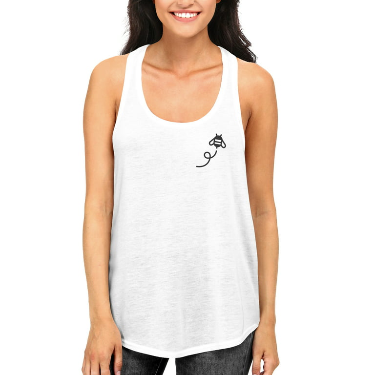 Cute Honey Comb and Bee Best Friend Matching White Tank Top for