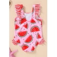 thumbnail image 5 of Happy Town Toddler Girl Swimsuit Ruffled Sleeveless Swimwear Baby Girl One-Piece Bathing Suits, 5 of 8
