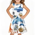 thumbnail image 2 of SGFCWSX Girls Sleeveless Dress Print Crew Neck A-Line Summer Party Dresses for Kids Multicolor Size 4-5 Years, 2 of 6