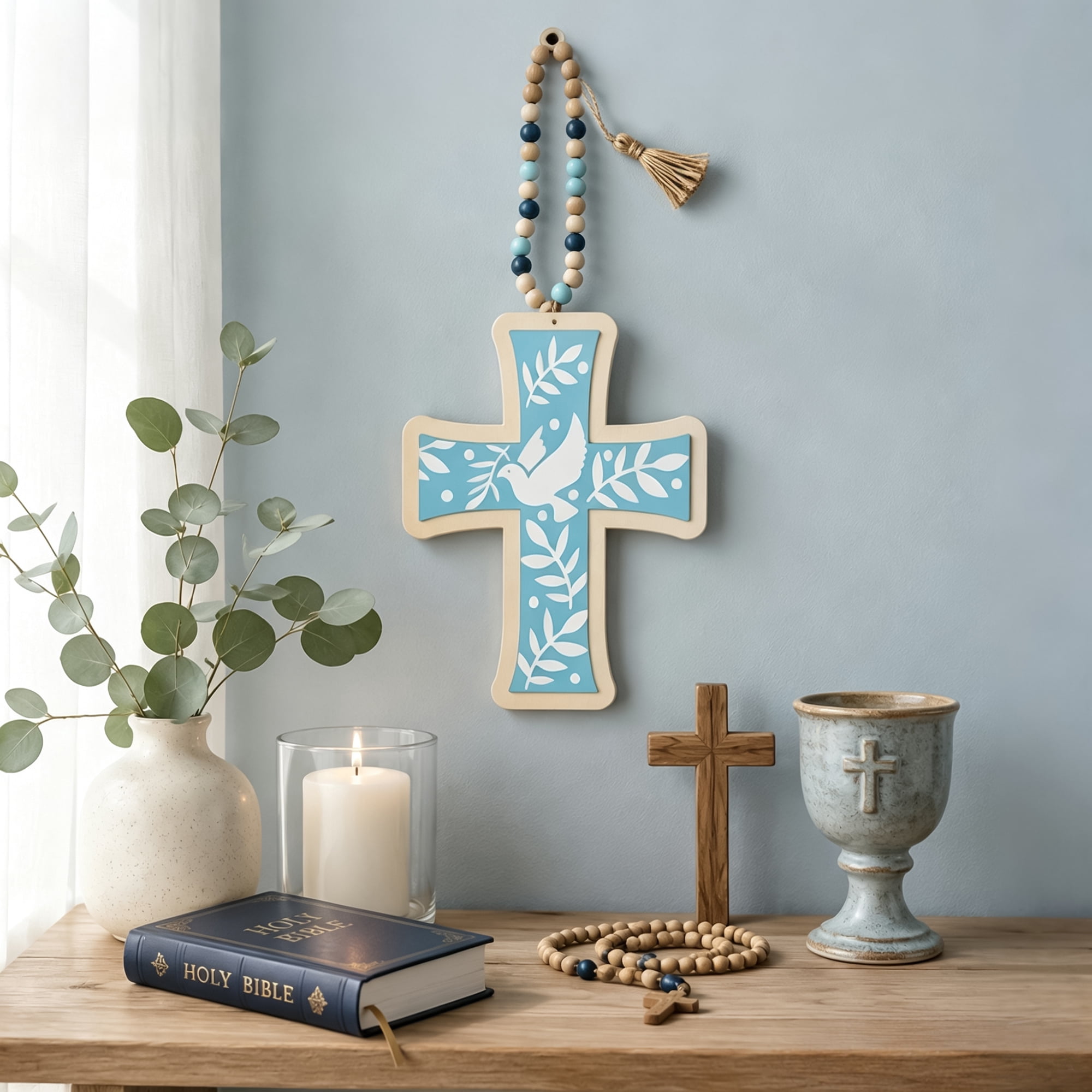 Hello Hobby 10" Shapes-Cross, Unfinished Wood Surface, 8 x 10 x 0.24 inch