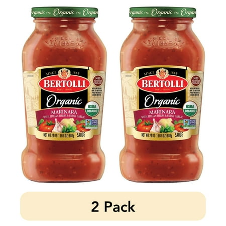 (2 pack) Bertolli Organic Marinara Sauce, Spaghetti Tomato Pasta Sauce, 24 oz