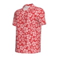thumbnail image 4 of Wukai Red Hibiscus Flower Men’s Polo Shirts,Quick-Dry Athletic Shirt,Classic Fit Shirts-, 4 of 8