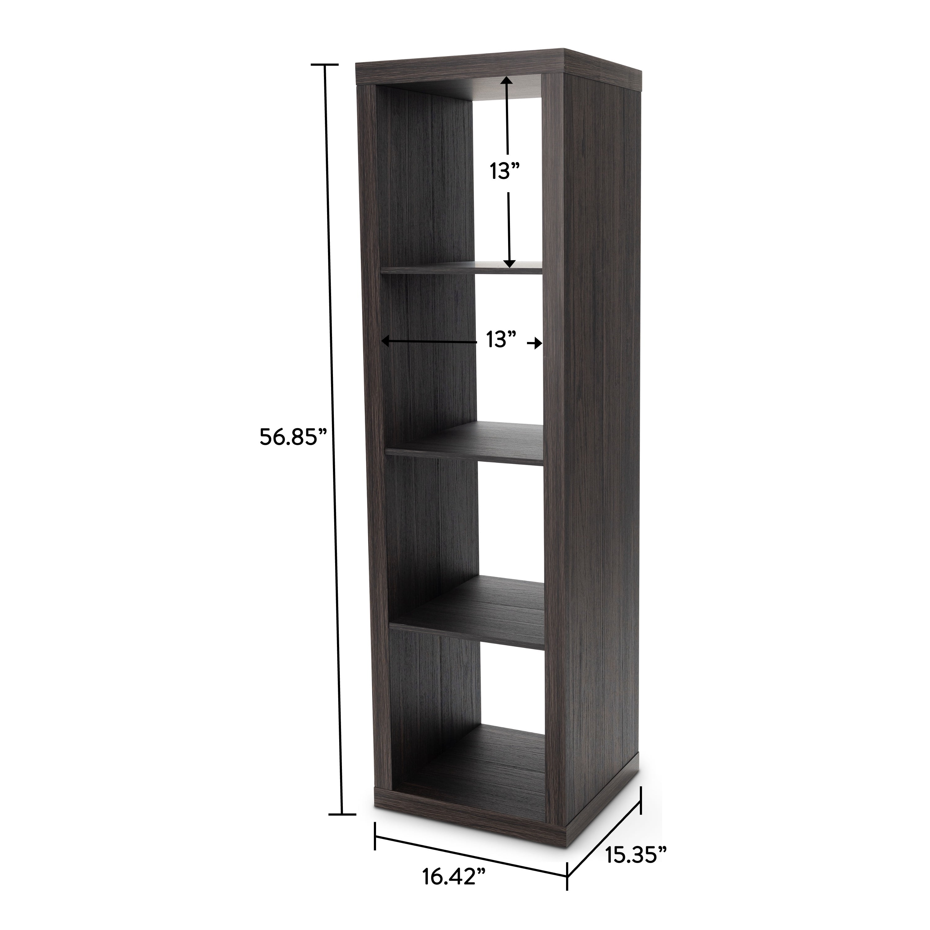Better Homes & Gardens 4 Cube Vertical Storage Organizer, Tobacco Oak