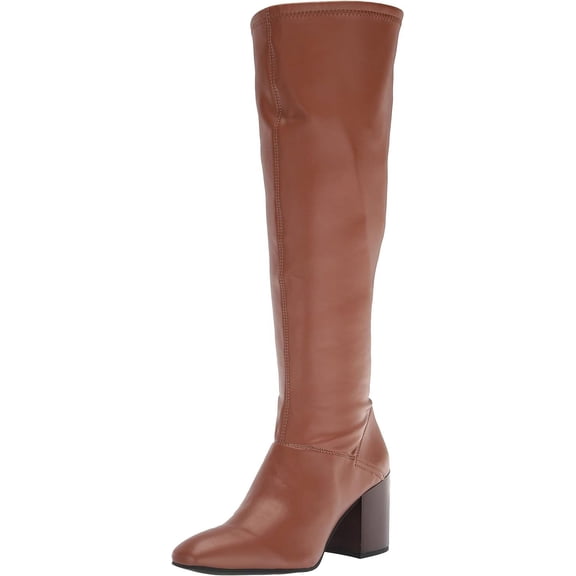 Franco Sarto Women's Tribute Boot Saddle Brown Stretch Wide Calf 11M