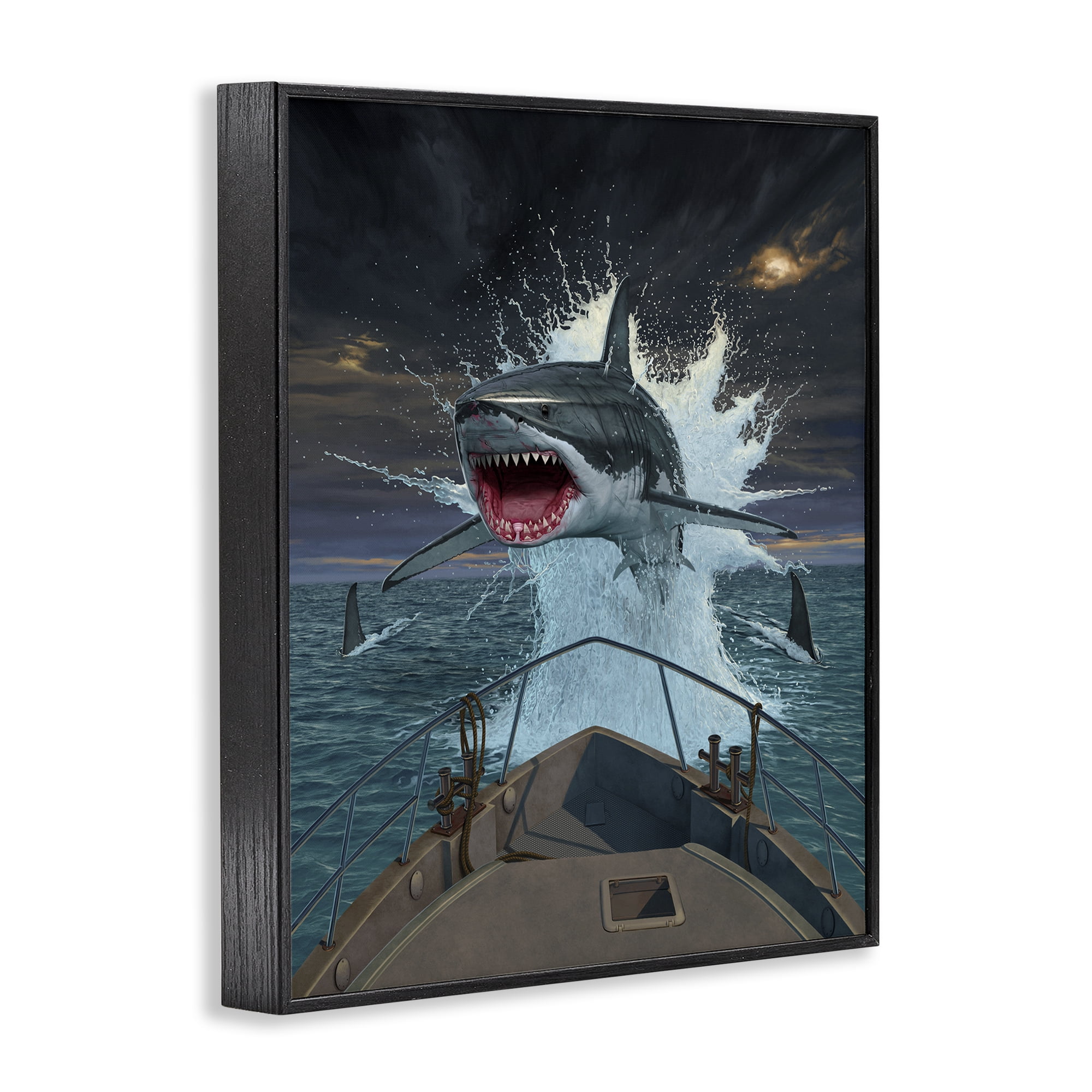 Stupell Industries Fish Out Of Water Black Framed Giclee Art, design by Vincent Hie